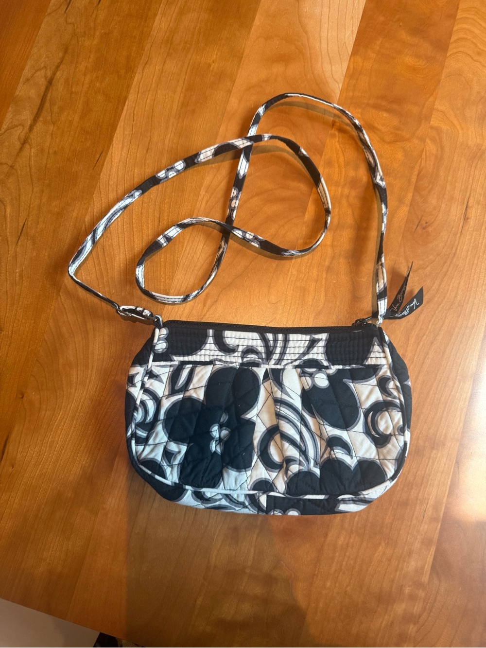 Quilted Black & White Floral Crossbody Bag Vera Bradley